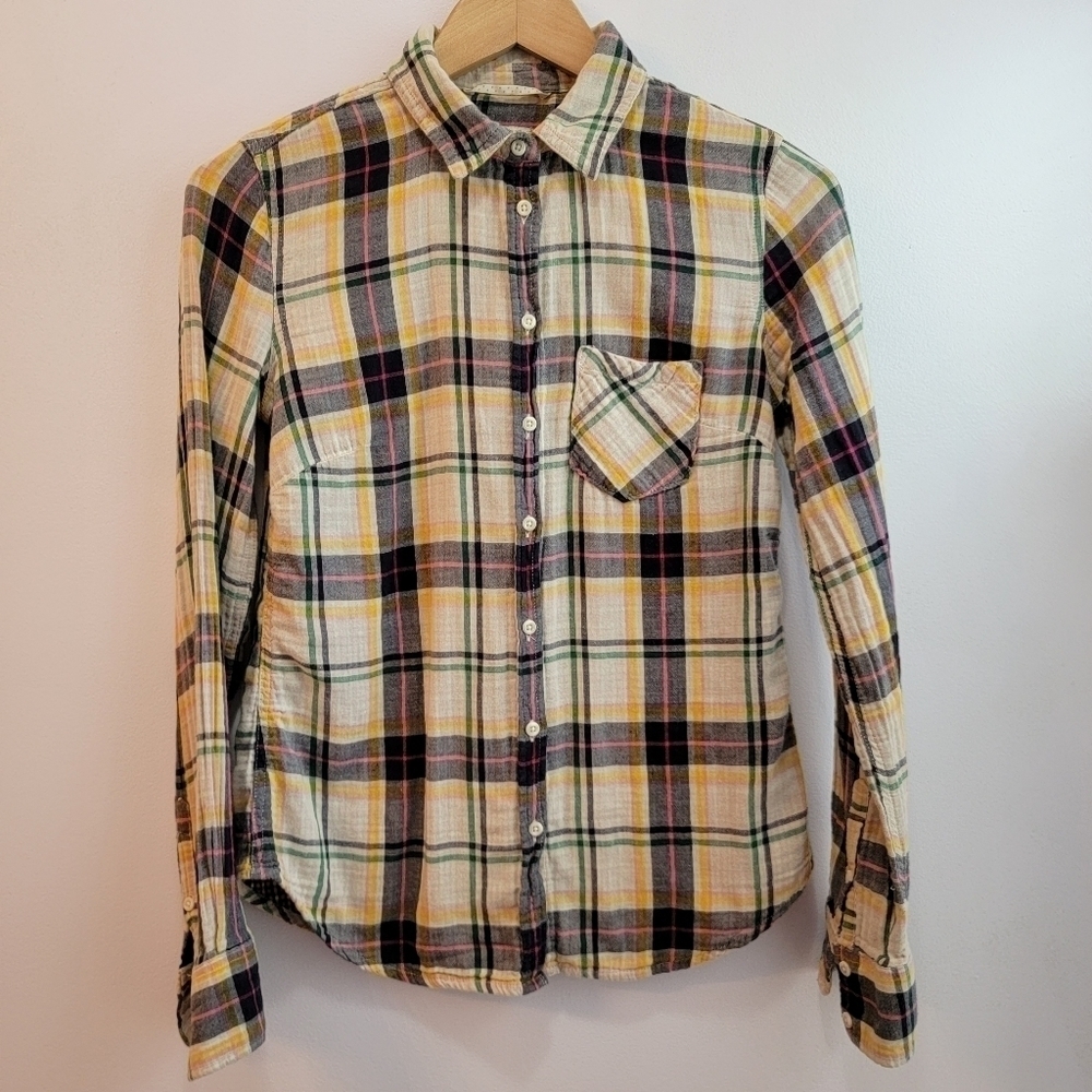 Merona Plaid  Button Blouse Size XS